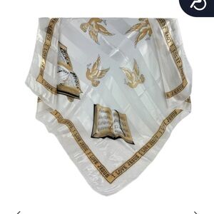 White and Gold Holy Bible Scarf